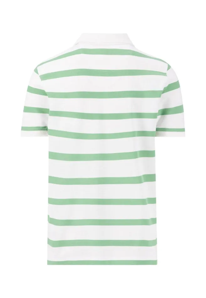 FYNCHHATTON Polo Shirt Made Of Cotton With Stripes Peenavyturf Green Men Polo Shirt