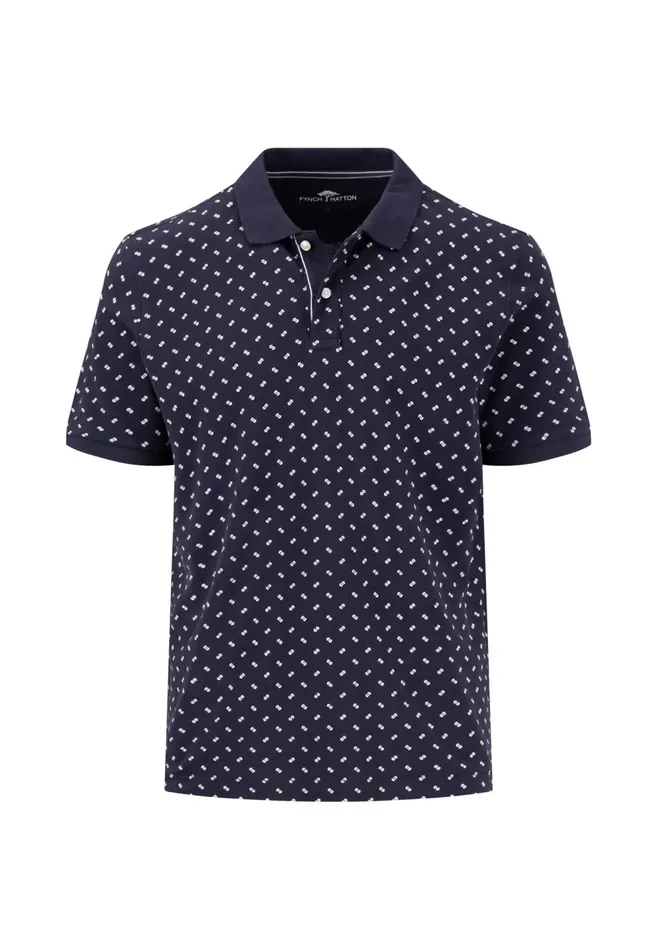 FYNCHHATTON Polo Shirt With A Minimalist All overprint Summer Breezenavywhite Men Polo Shirt