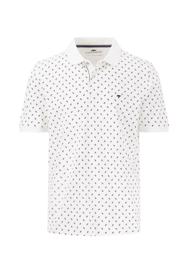 FYNCHHATTON Polo Shirt With A Minimalist All overprint Summer Breezenavywhite Men Polo Shirt