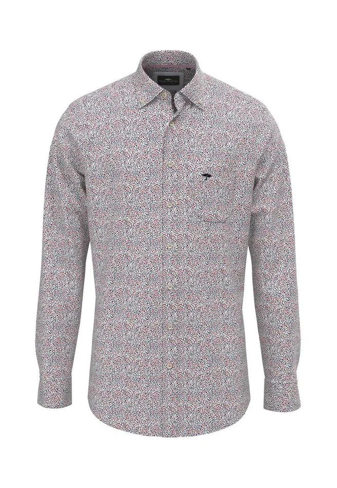 FYNCHHATTON Shirt With Buttondown Collar And Minimum Pattern Poppy Redpeeturf Green Men Shirts FYNCHHATTON Shirt With Buttondown Collar And Minimum Pattern Poppy Redpeeturf Green Men Shirts