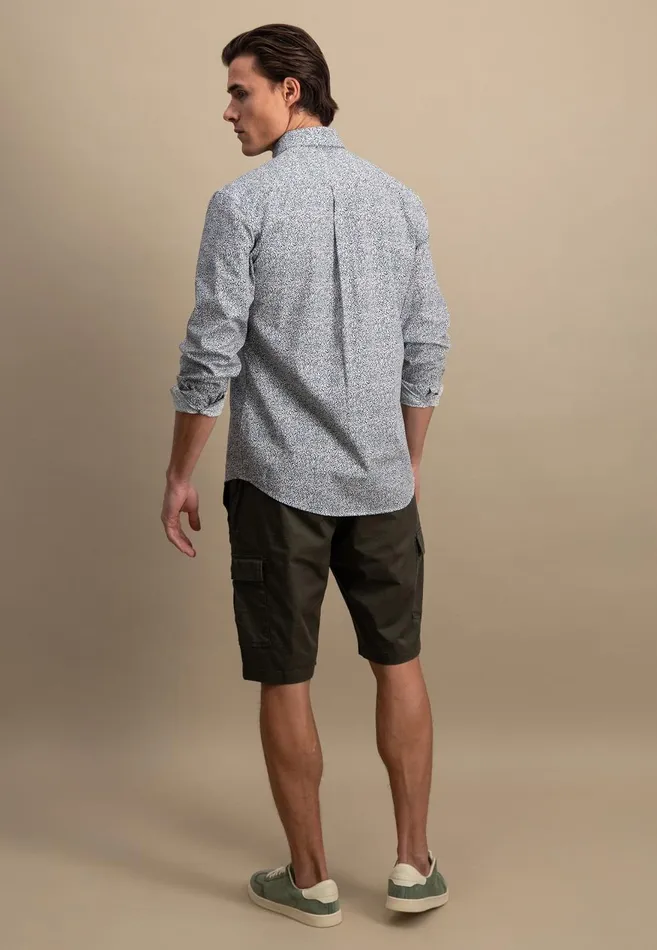 FYNCHHATTON Shirt With Buttondown Collar And Minimum Pattern Poppy Redpeeturf Green Men Shirts