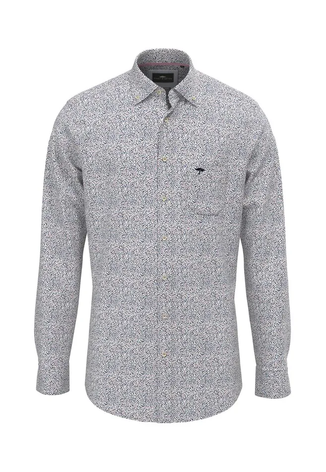 FYNCHHATTON Shirt With Buttondown Collar And Minimum Pattern Poppy Redpeeturf Green Men Shirts