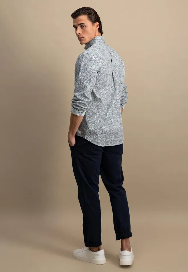 FYNCHHATTON Shirt With Buttondown Collar And Minimum Pattern Poppy Redpeeturf Green Men Shirts