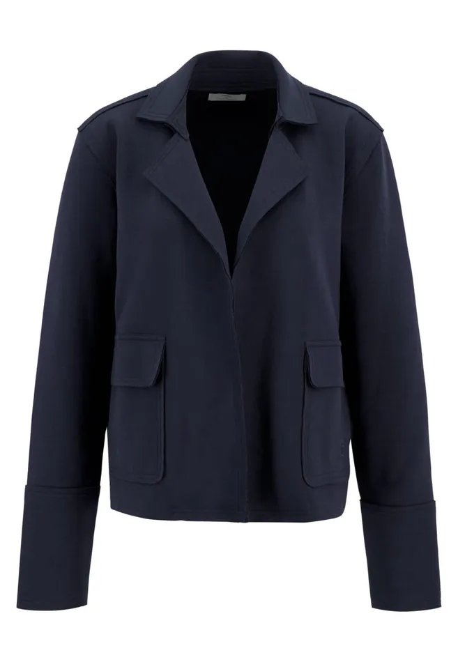 FYNCHHATTON Short Blazer With Open Edges Navy Women Sale