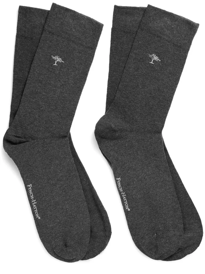 FYNCHHATTON Socks Double Pack With Logo Embroidery Anthranavyblack Men Accessories FYNCHHATTON Socks Double Pack With Logo Embroidery Anthranavyblack Men Accessories