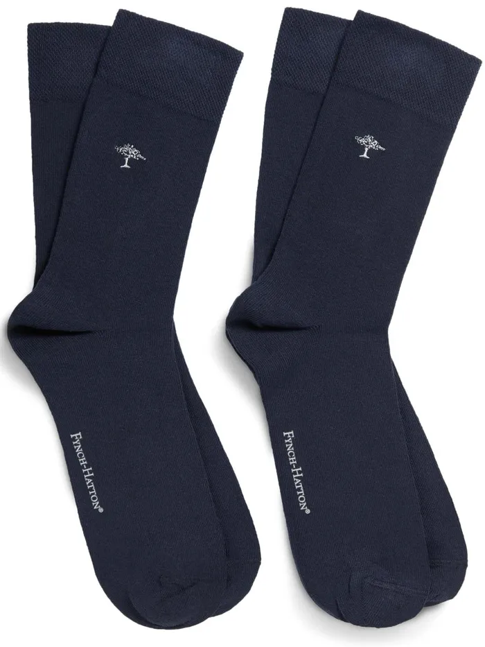 FYNCHHATTON Socks Double Pack With Logo Embroidery Anthranavyblack Men Accessories FYNCHHATTON Socks Double Pack With Logo Embroidery Anthranavyblack Men Accessories