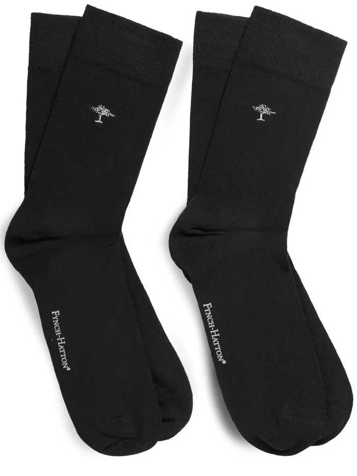 FYNCHHATTON Socks Double Pack With Logo Embroidery Anthranavyblack Men Accessories FYNCHHATTON Socks Double Pack With Logo Embroidery Anthranavyblack Men Accessories