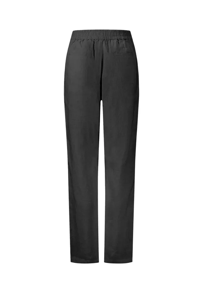 FYNCHHATTON Straight Cut Linen Trousers With Medium Collar Height Whiteblacktoffee Brown Women Pants FYNCHHATTON Straight Cut Linen Trousers With Medium Collar Height Whiteblacktoffee Brown Women Pants