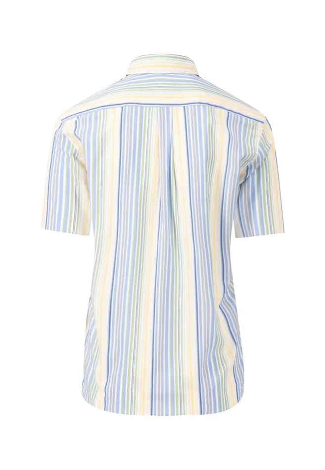 FYNCHHATTON Striped Halk Shirt With Buttondown Collar Leaf Greenpineapplecool Gray Men Shirts