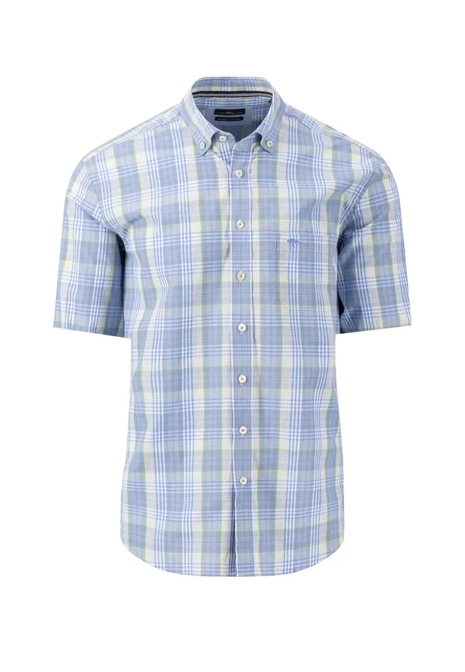FYNCHHATTON Striped Halk Shirt With Buttondown Collar Leaf Greenpineapplecool Gray Men Shirts