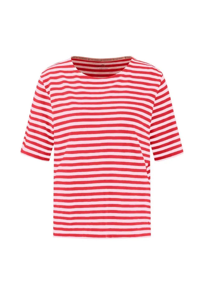 FYNCHHATTON Striped Stallion Shirt Made Of Cotton Sandsummer Redfresh Roselight Blue Women Tshirts