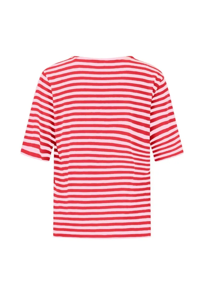 FYNCHHATTON Striped Stallion Shirt Made Of Cotton Sandsummer Redfresh Roselight Blue Women Tshirts