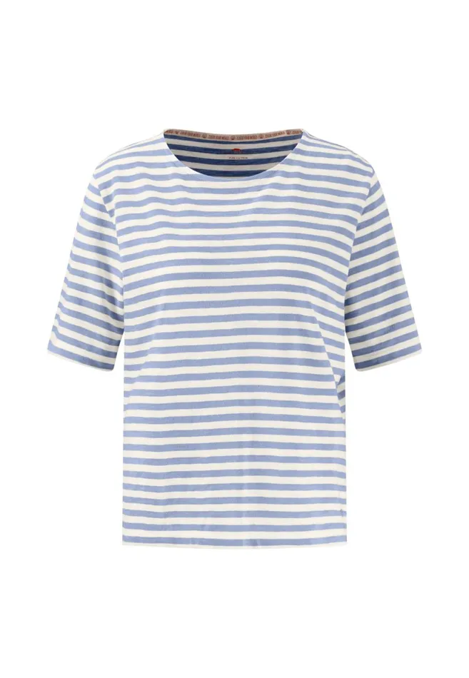 FYNCHHATTON Striped Stallion Shirt Made Of Cotton Sandsummer Redfresh Roselight Blue Women Tshirts
