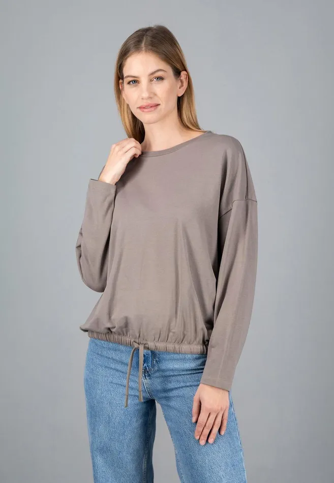 FYNCHHATTON Sweatshirt With A Gathered Hem Sky Bluetaupecoralmilk Women Sale