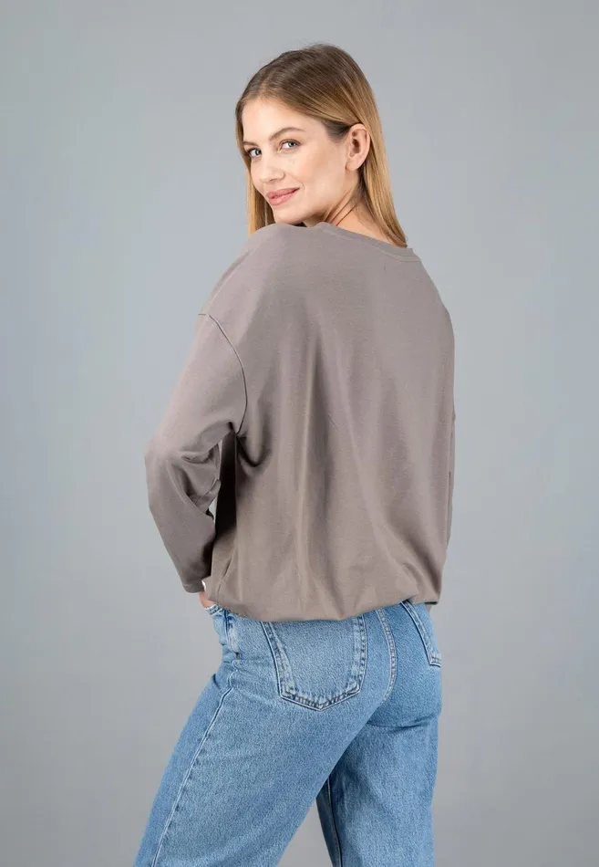 FYNCHHATTON Sweatshirt With A Gathered Hem Sky Bluetaupecoralmilk Women Sale