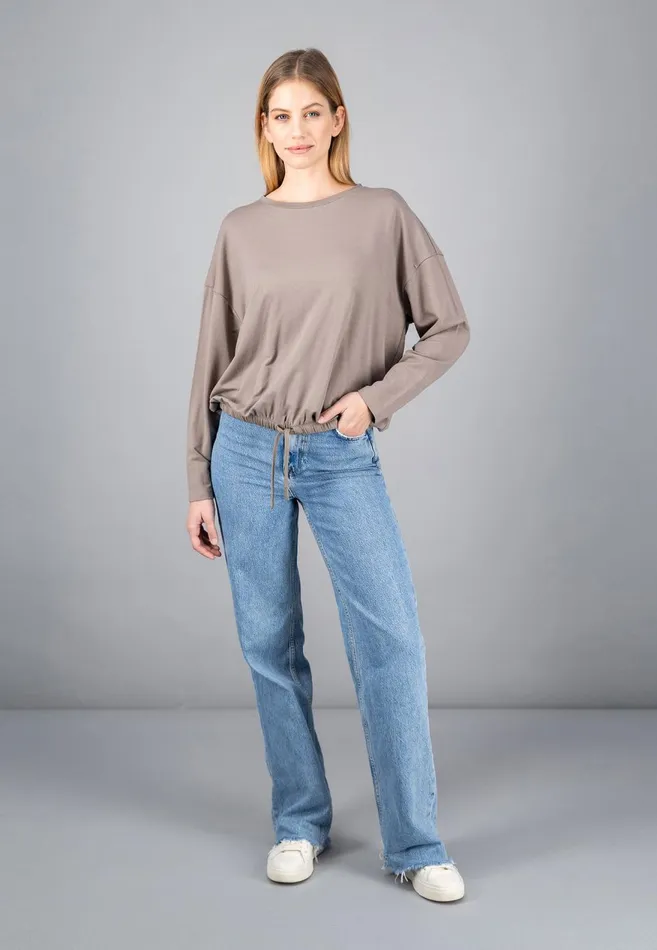 FYNCHHATTON Sweatshirt With A Gathered Hem Sky Bluetaupecoralmilk Women Sale