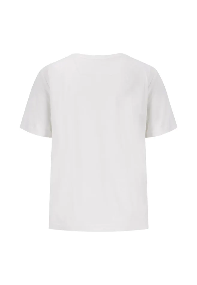FYNCHHATTON Tshirt CasualFit With A Circular Neckline pictures Are Missing Milkneon Papaya Women Tshirts