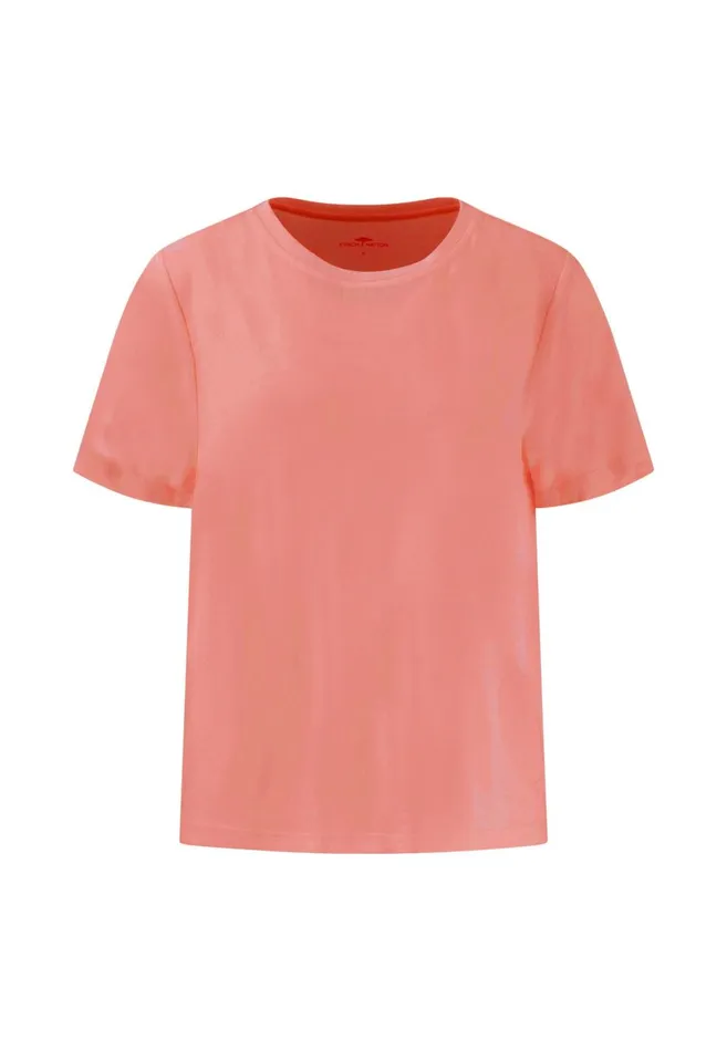 FYNCHHATTON Tshirt CasualFit With A Circular Neckline pictures Are Missing Milkneon Papaya Women Tshirts