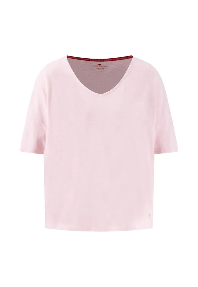 FYNCHHATTON Tshirt With A Stalk Cut In Plain Colors Milksummer Redfresh Rose Women Tshirts