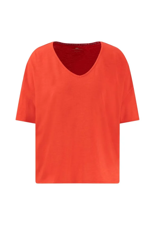 FYNCHHATTON Tshirt With A Stalk Cut In Plain Colors Milksummer Redfresh Rose Women Tshirts