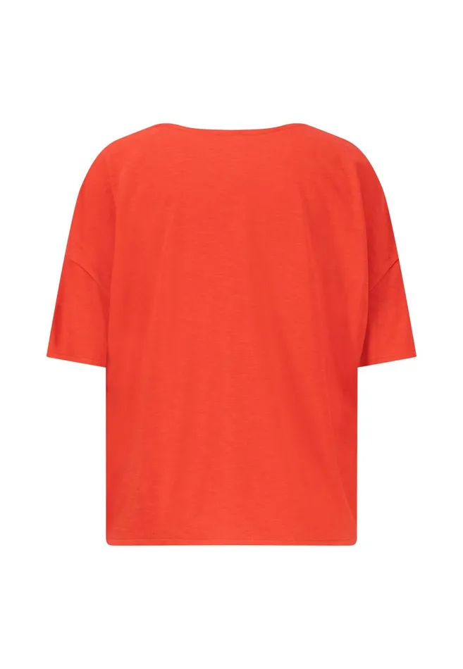 FYNCHHATTON Tshirt With A Stalk Cut In Plain Colors Milksummer Redfresh Rose Women Tshirts