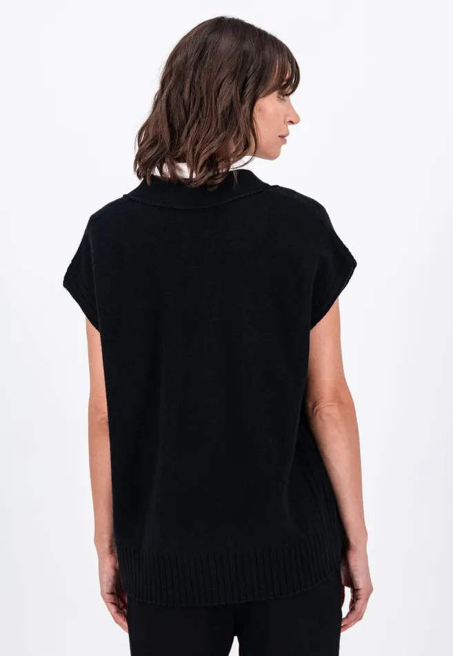 FYNCHHATTON Wool With Vneck Knitted Sweaters Black Women Sweater