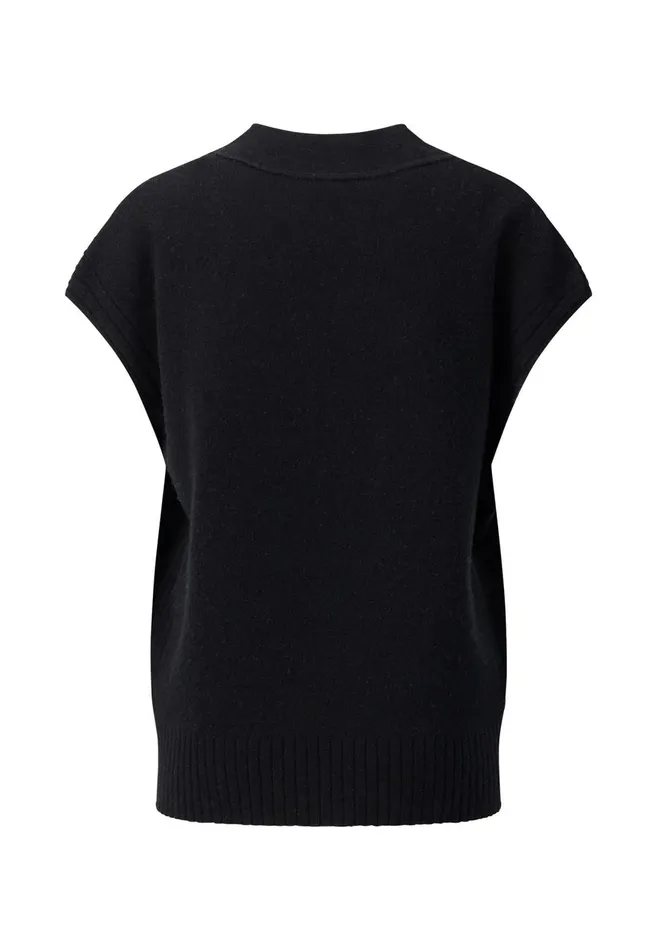 FYNCHHATTON Wool With Vneck Knitted Sweaters Black Women Sweater