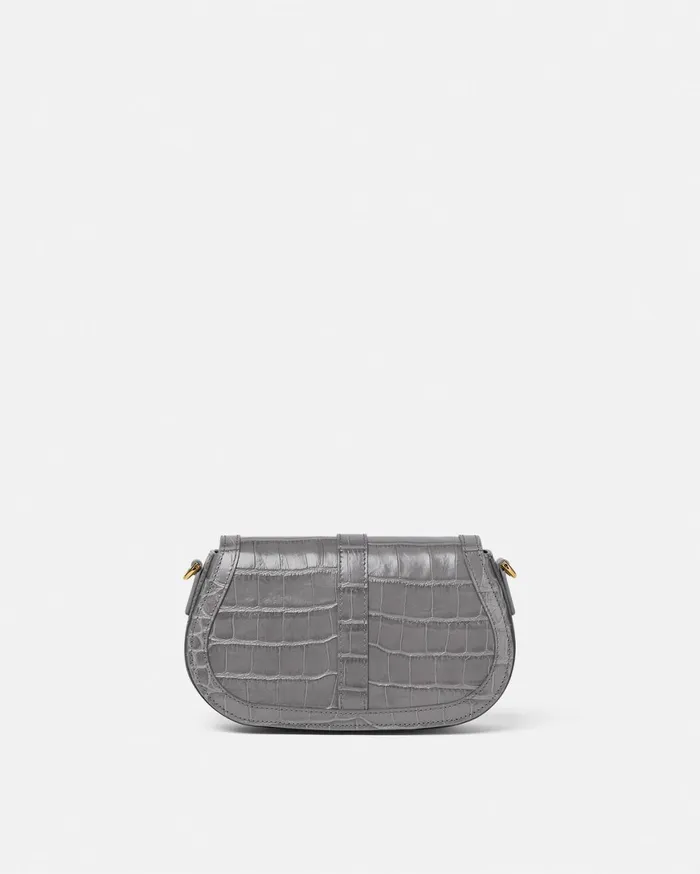 Greca Goddess Women Versace CrocEffect Greca Goddess Shoulder Bag Gray