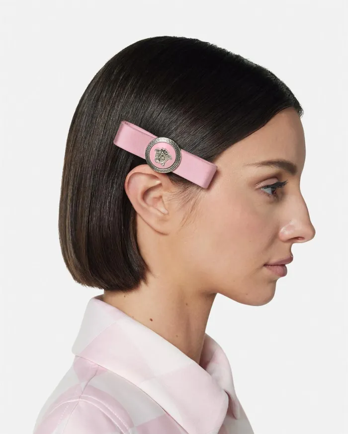Hair Accessories Women Versace Right Gianni Ribbon Hair Pin Pink