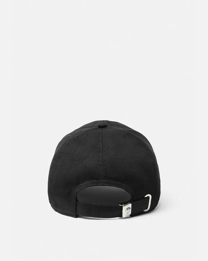 Hats and Caps WomenMen Versace Embroidered Logo Baseball Cap Blackgold