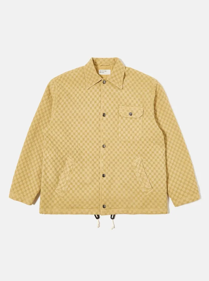 Head Coach Jacket In Camel Dot Waffle Men Universal Works Jackets