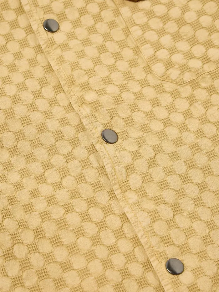 Head Coach Jacket In Camel Dot Waffle Men Universal Works Jackets