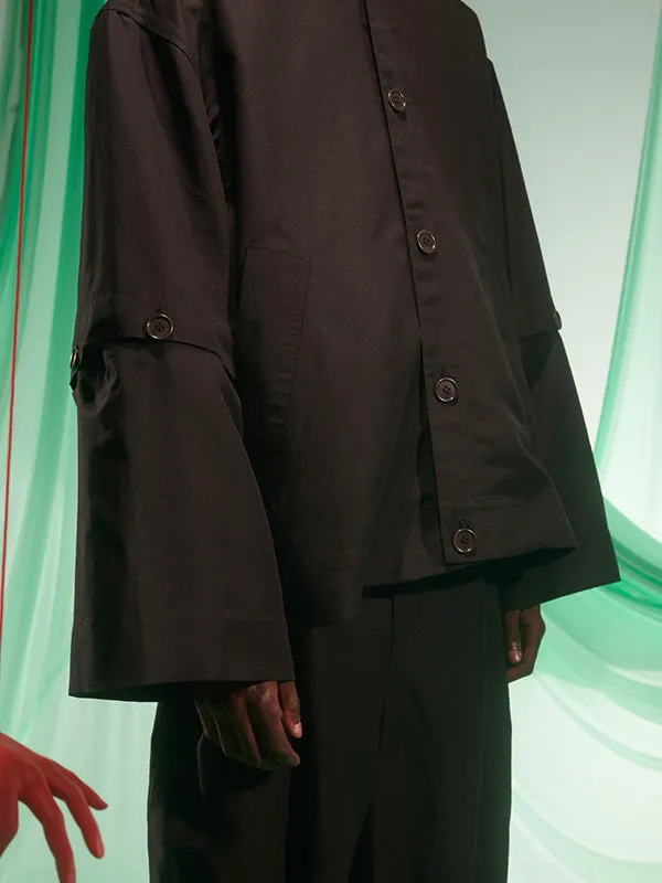 Henrik Vibskov Boutique Button Jacket 8211 Black Men Jackets and Coats