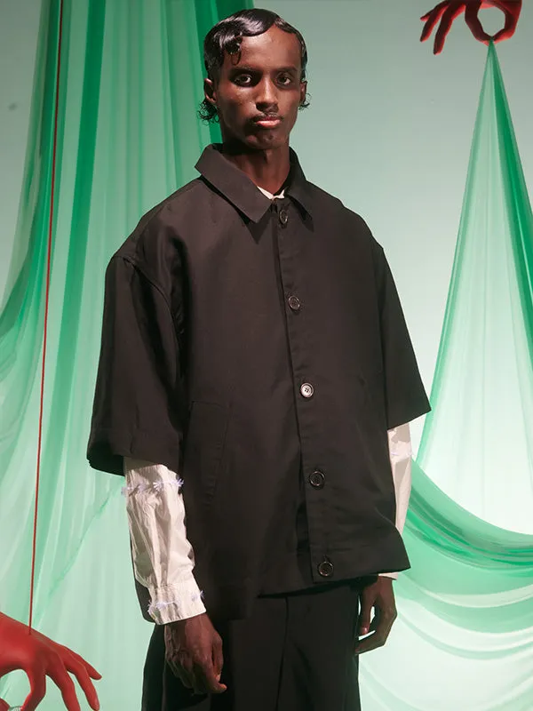 Henrik Vibskov Boutique Button Jacket 8211 Black Men Jackets and Coats