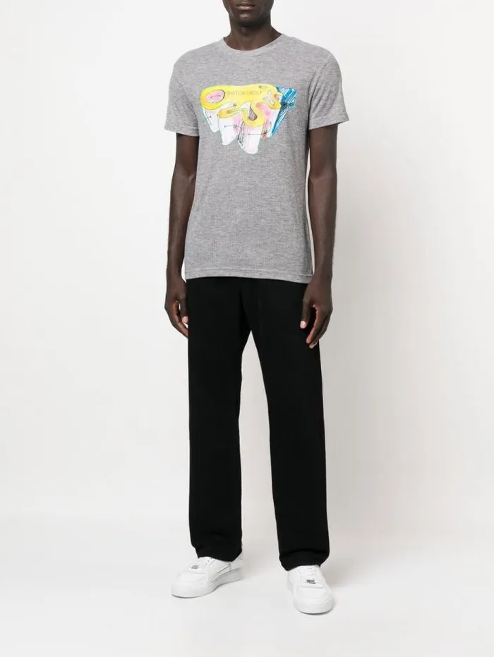 Henrik Vibskov Boutique Designer Sketch TShirt 8211 Grey Men Tops