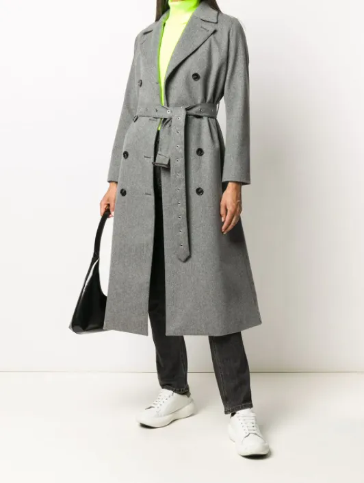 Henrik Vibskov Boutique DoubleBreasted Wool Coat 8211 Grey Women Jackets and Coats