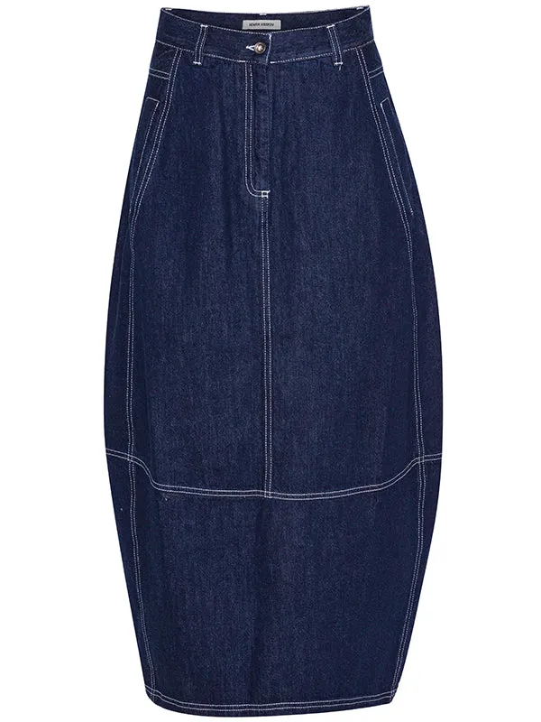 Henrik Vibskov Boutique Dusk Denim Skirt 8211 Navy Denim Women Skirts and Shorts