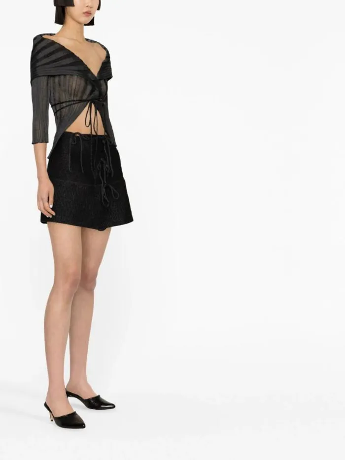 Henrik Vibskov Boutique Emma Flared Mini Skirt 8211 Black Women Skirts and Shorts