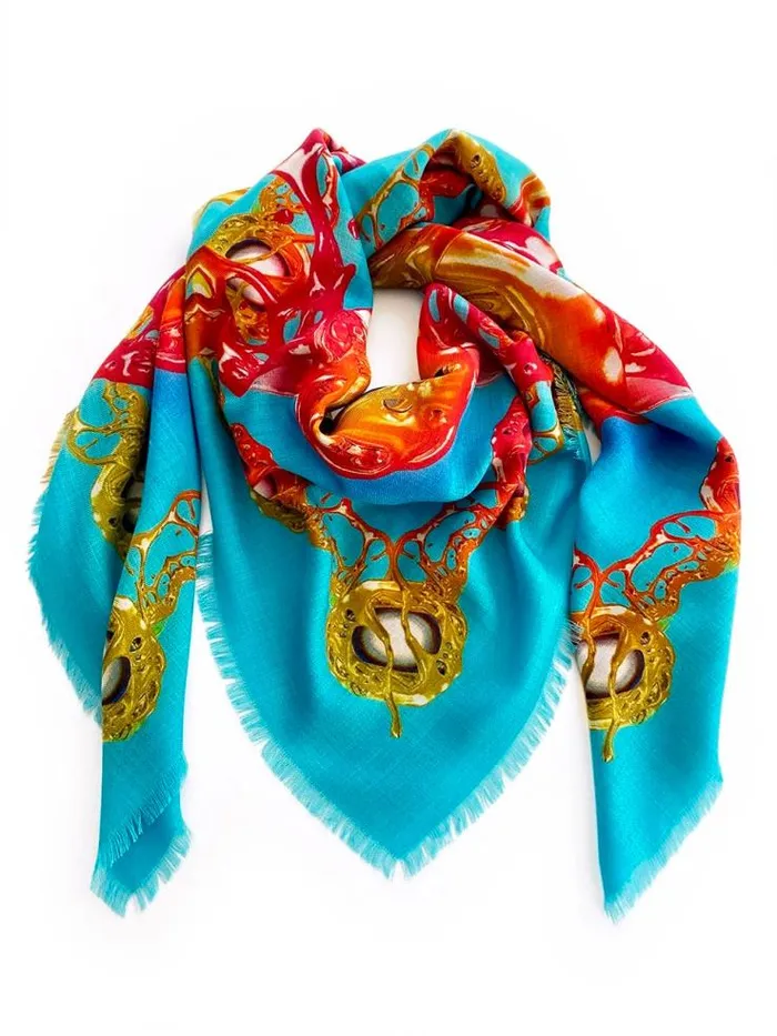 Henrik Vibskov Boutique Hyper Gold Scarf 8211 Blue Men Scarves