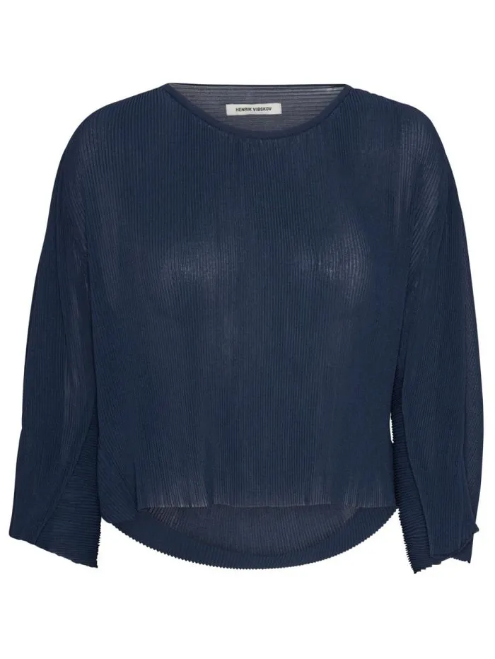 Henrik Vibskov Boutique Index Plisse Blouse 8211 Dress Blue Women Tops