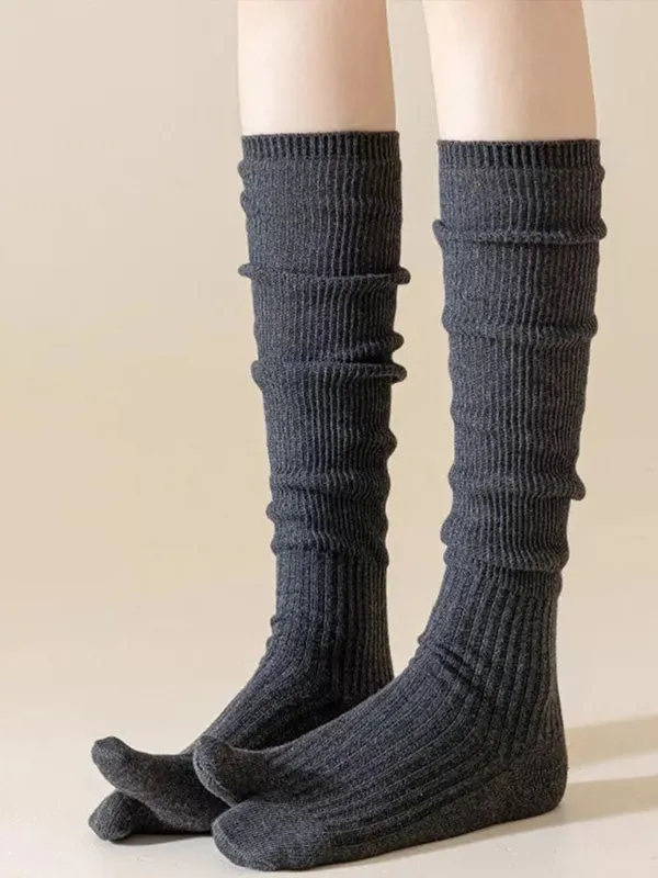 Henrik Vibskov Boutique KneeHigh Ribbed Tabi Socks 8211 Black Men Socks