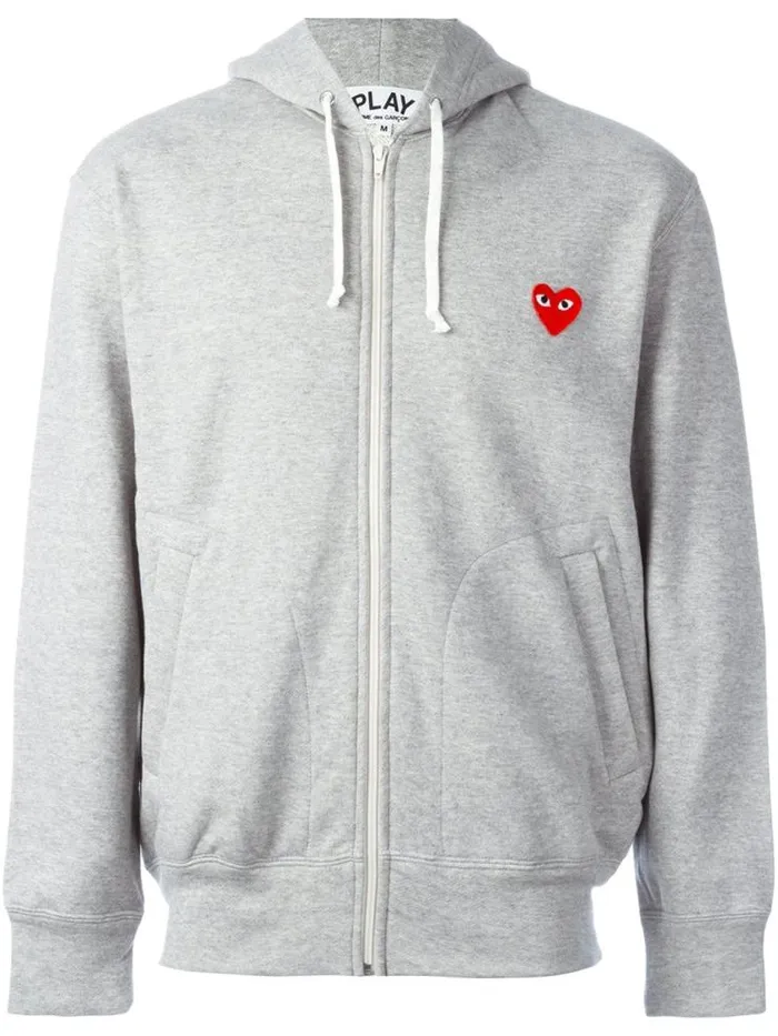 Henrik Vibskov Boutique Mens Zipped Hoodie Red Heart 8211 Grey Men Hoodies and Sweatshirts Henrik Vibskov Boutique Mens Zipped Hoodie Red Heart 8211 Grey Men Hoodies and Sweatshirts