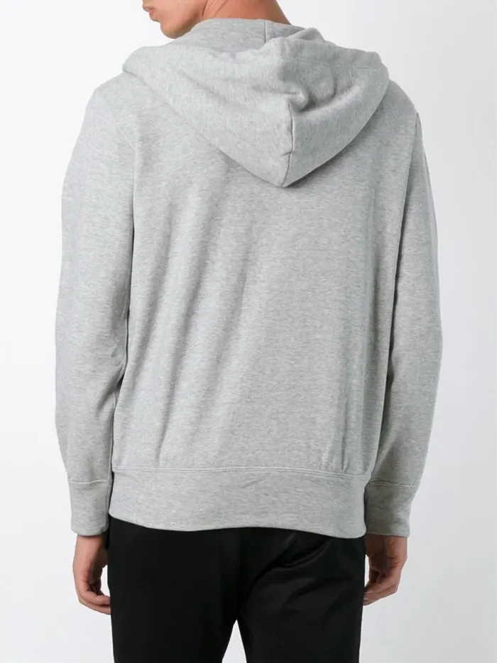 Henrik Vibskov Boutique Mens Zipped Hoodie Red Heart 8211 Grey Men Hoodies and Sweatshirts