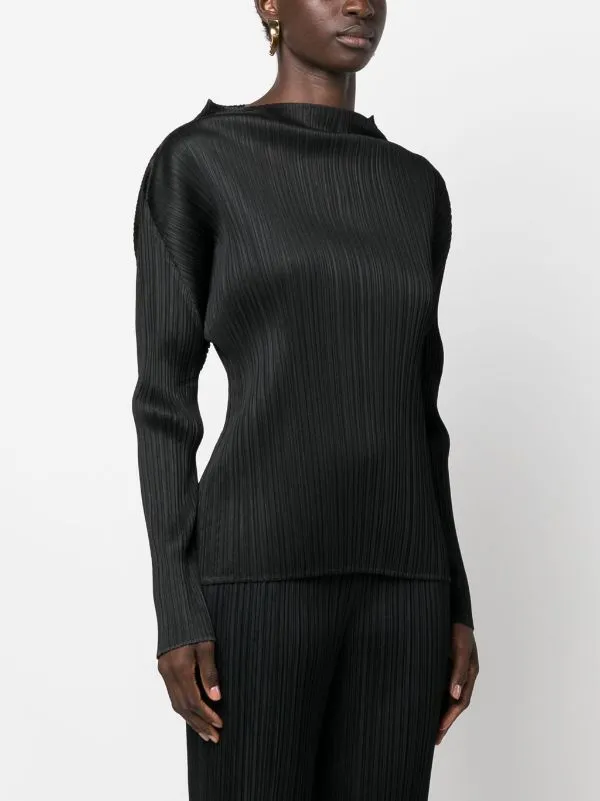 Henrik Vibskov Boutique SS25 MC February Long Sleeve Mock Neck Top 8211 Black Women Tops