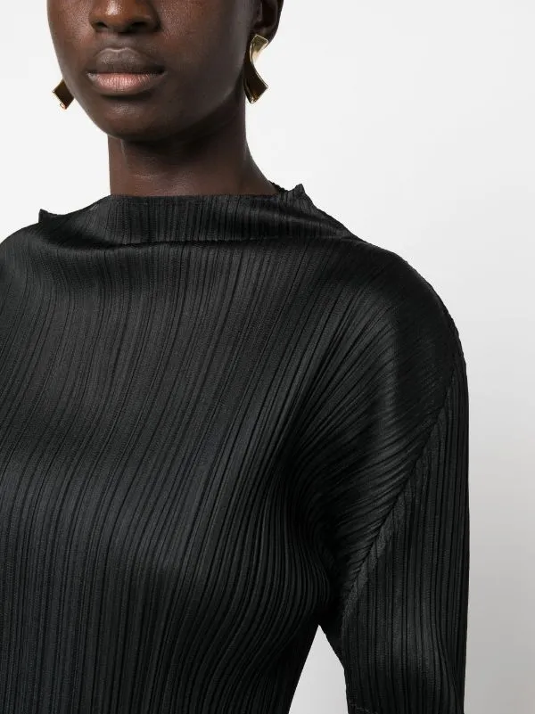 Henrik Vibskov Boutique SS25 MC February Long Sleeve Mock Neck Top 8211 Black Women Tops
