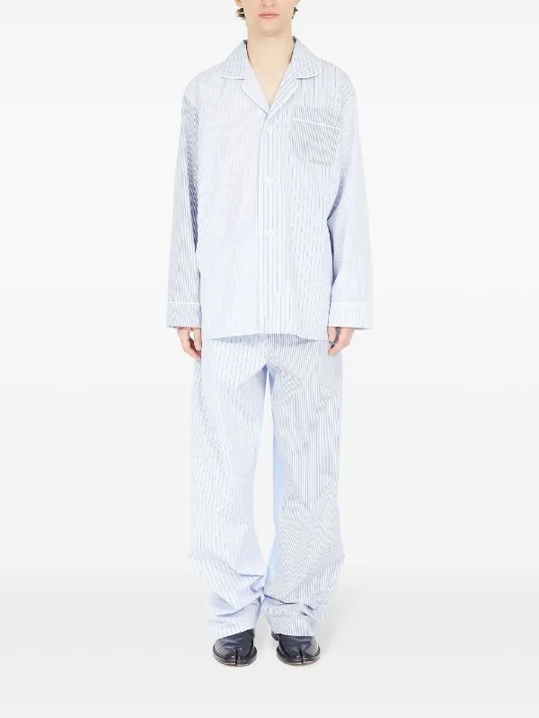 Henrik Vibskov Boutique Striped Longsleeved Shirt 8211 Light Blue Men Shirts