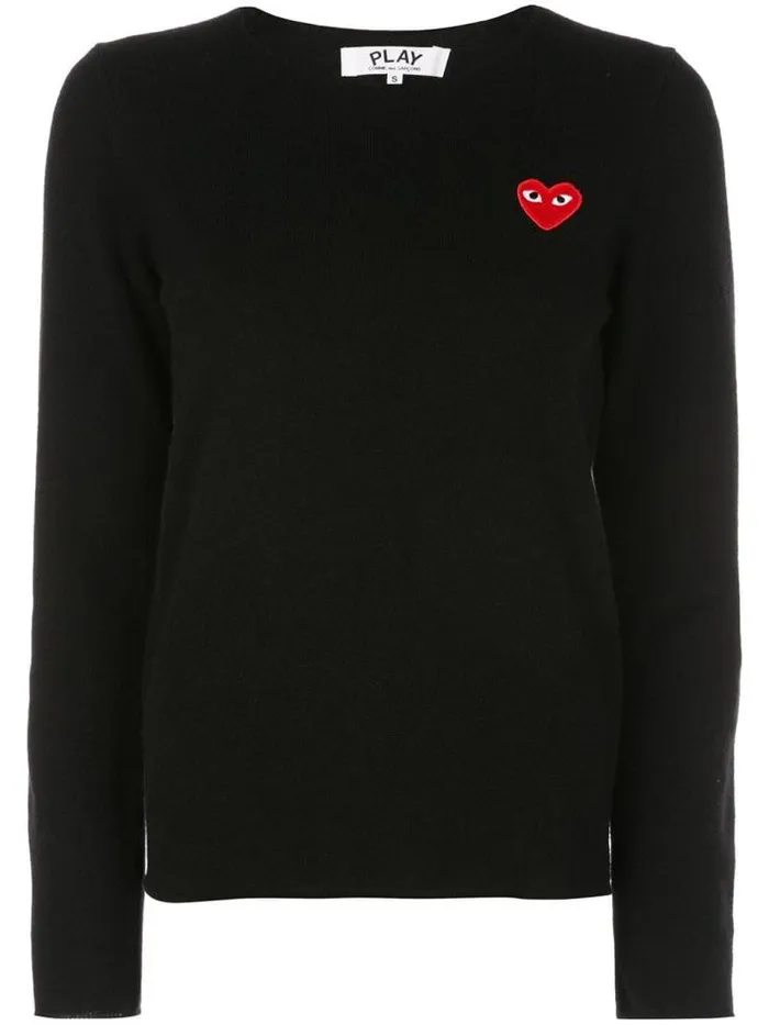 Henrik Vibskov Boutique Womens Crewneck Pullover Red Heart 8211 Black Women Knitwear Henrik Vibskov Boutique Womens Crewneck Pullover Red Heart 8211 Black Women Knitwear