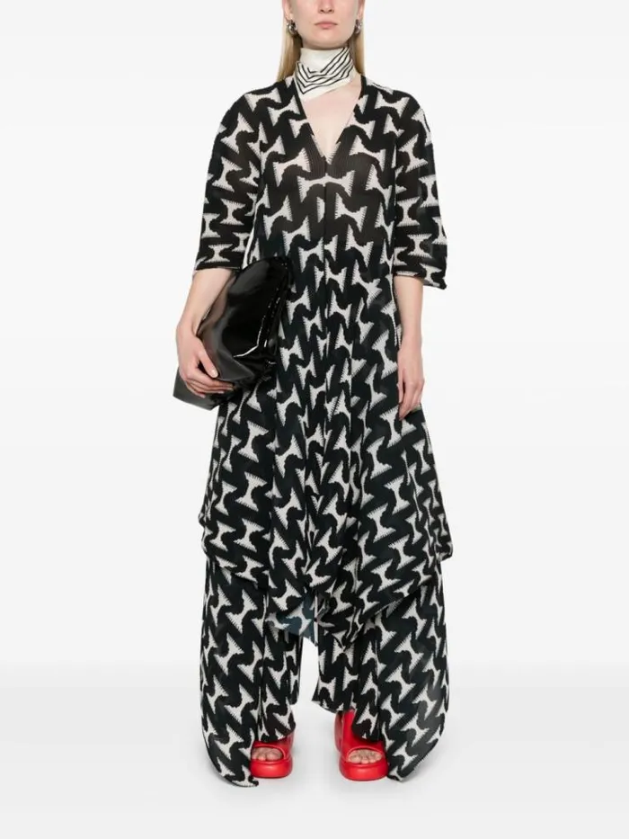 Henrik Vibskov Boutique Wrist Plisse Dress 8211 Black White Jazzhands Women Dresses