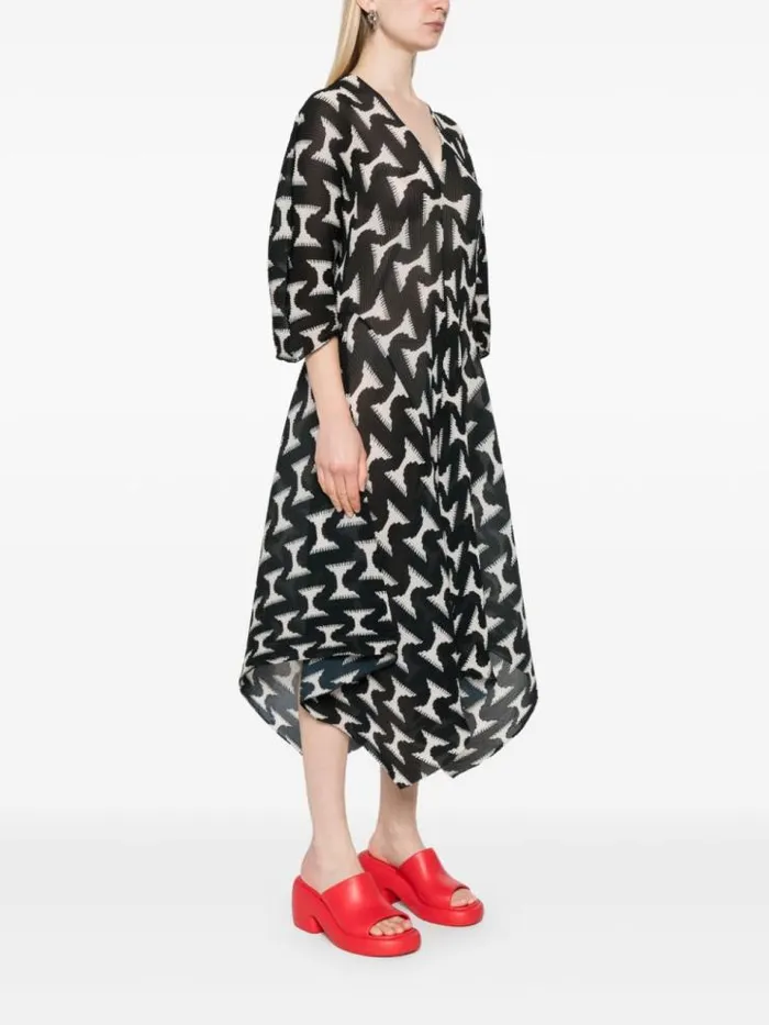 Henrik Vibskov Boutique Wrist Plisse Dress 8211 Black White Jazzhands Women Dresses