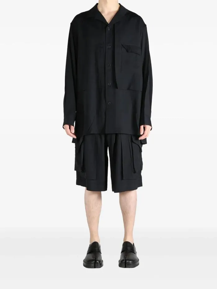 Henrik Vibskov Boutique Y3 Rayon Twill Shirt 8211 Black Men Shirts
